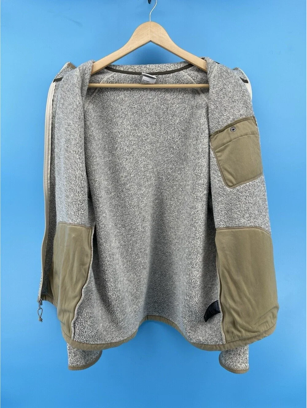 The North Face Men’s L Full Zip Sweater Fleece Jacket Gray Outdoor Coat